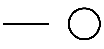 A line and a circle meaning to indicate man and woman (they are side by side)